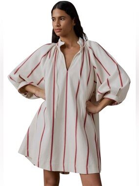 Faherty Zoe Tideweave Stripe Organic Cotton Shift Dress Size XXL
